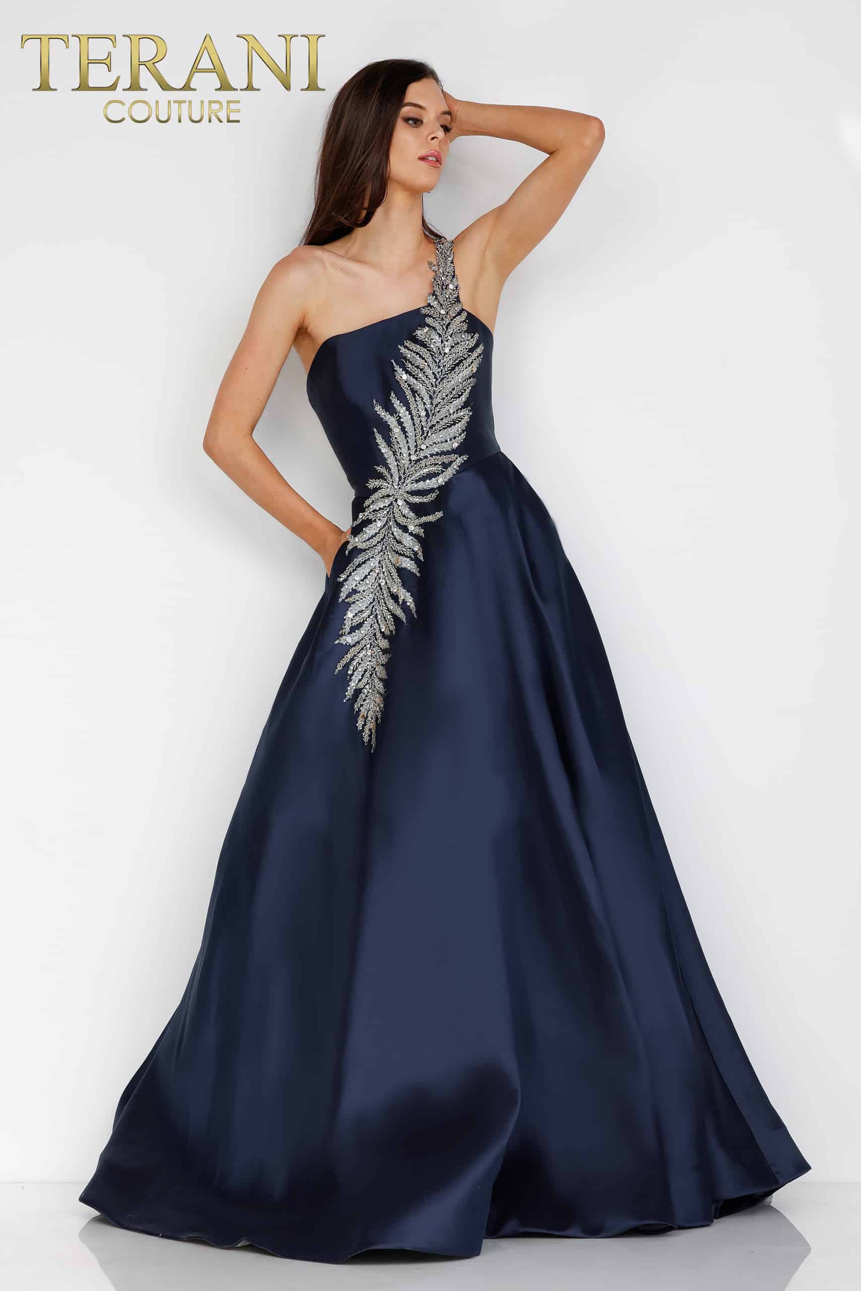 Terani Couture 1912E9202 One Shoulder Long Ball Gown