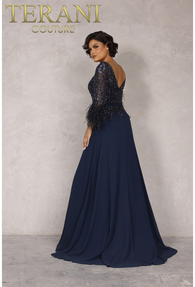 Terani Couture 1921M0473 Navy Sale
