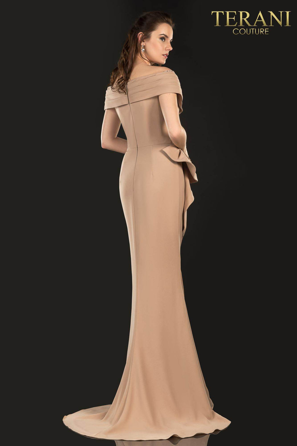 Terani Couture 2021M2986 Off Shoulder Formal Long Dress