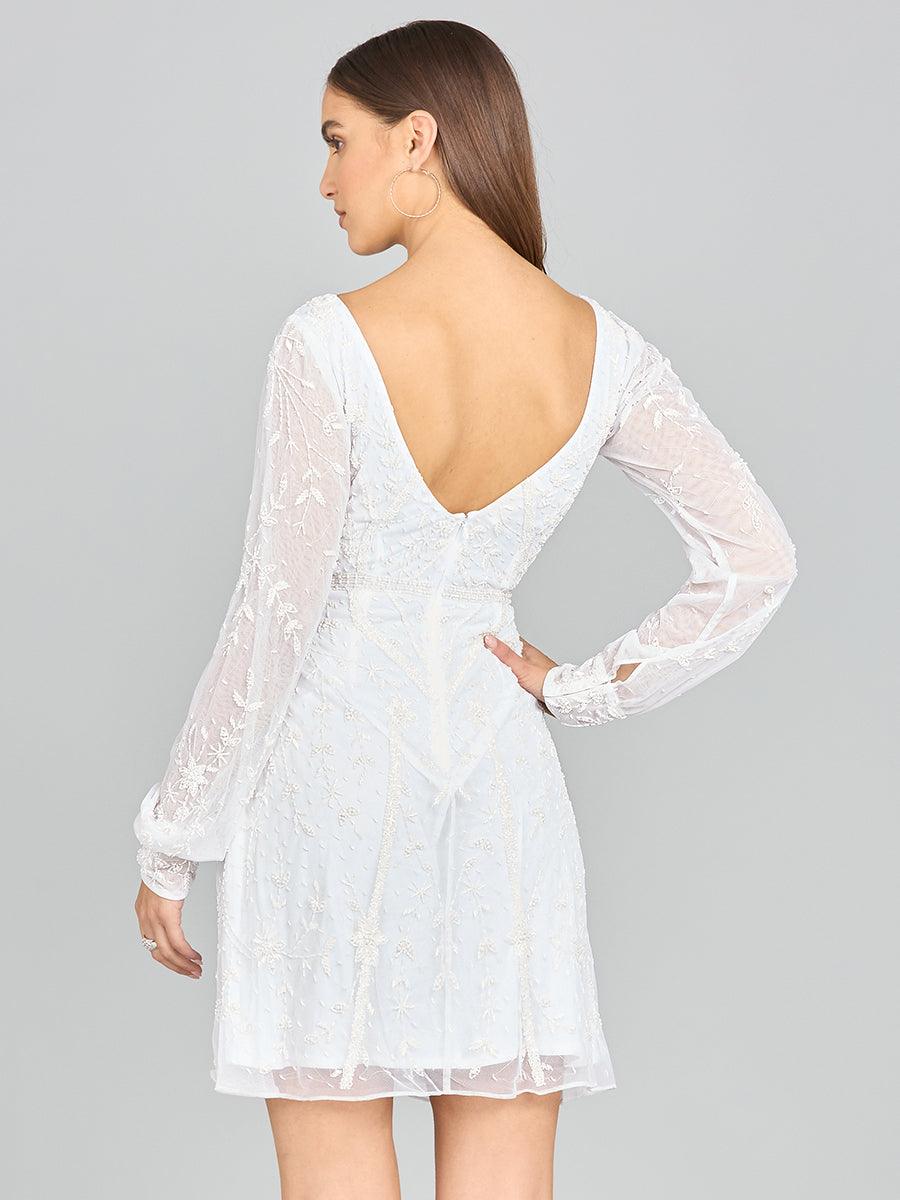 Lara Dresses 51116 Long Sleeve Midi Wedding Dress
