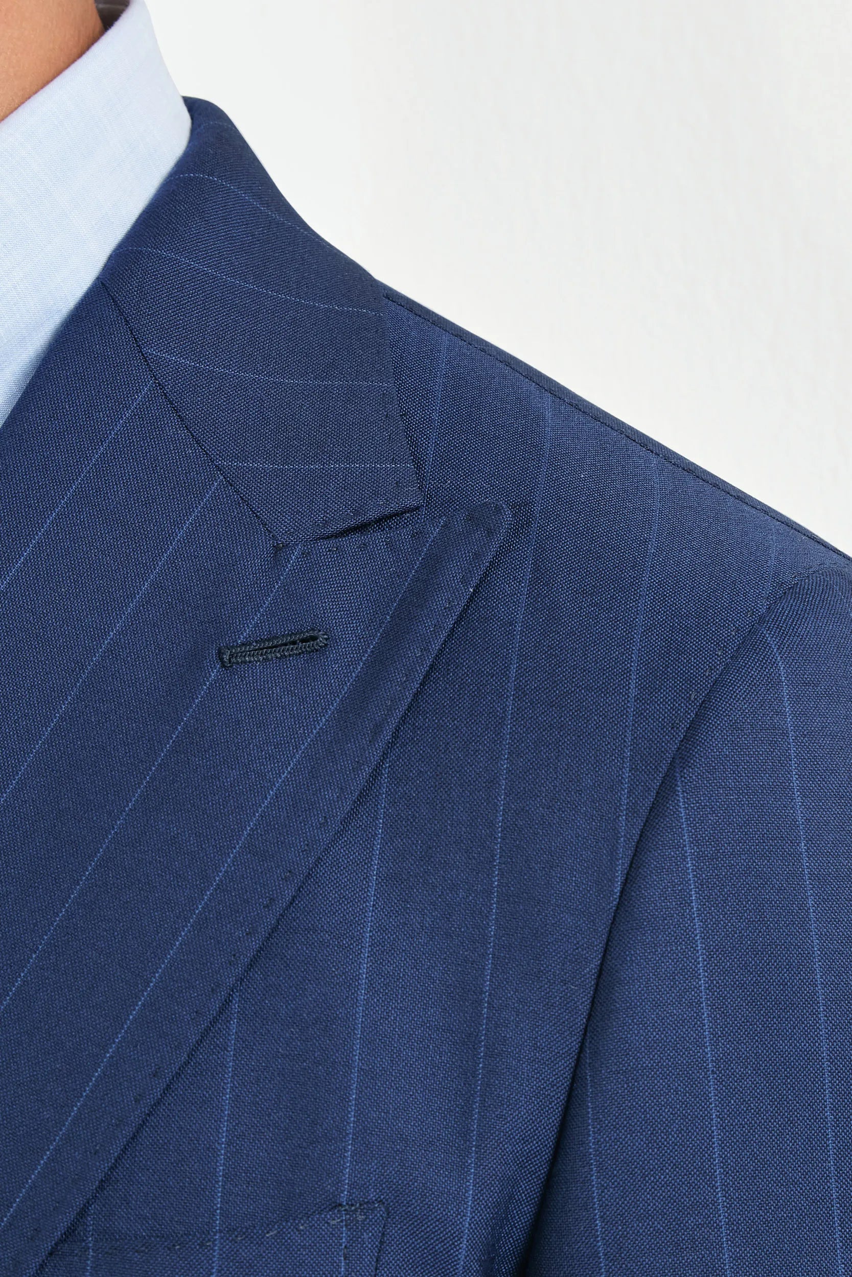 Blue double breasted striped suit - Made in Italy