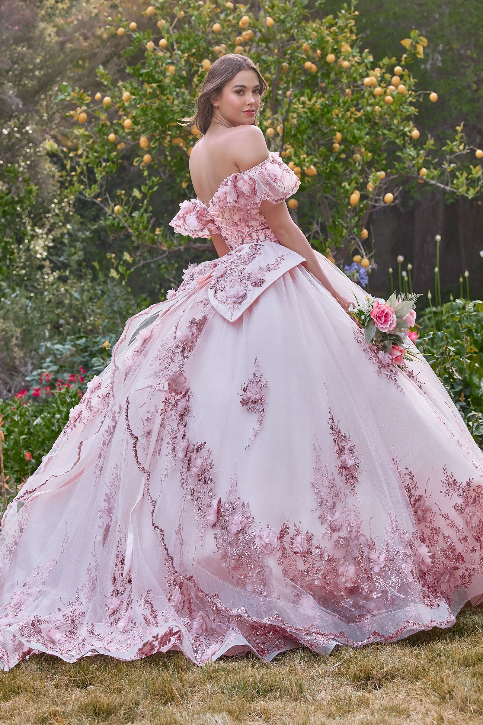 Long Ball Gown Quinceañera Dress by LaDivine 15701