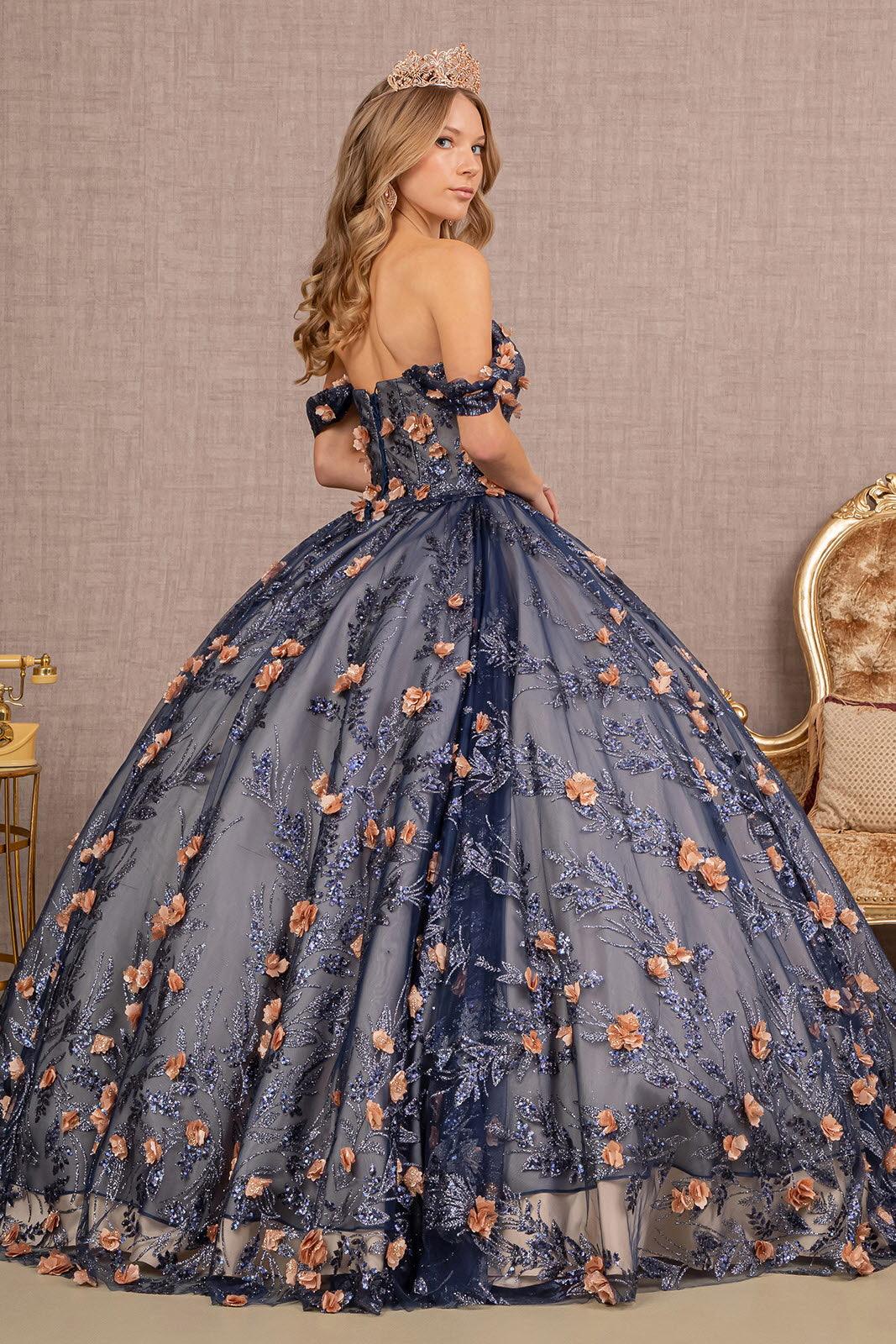 Quinceanera Long Dress Glitter Ball Gown