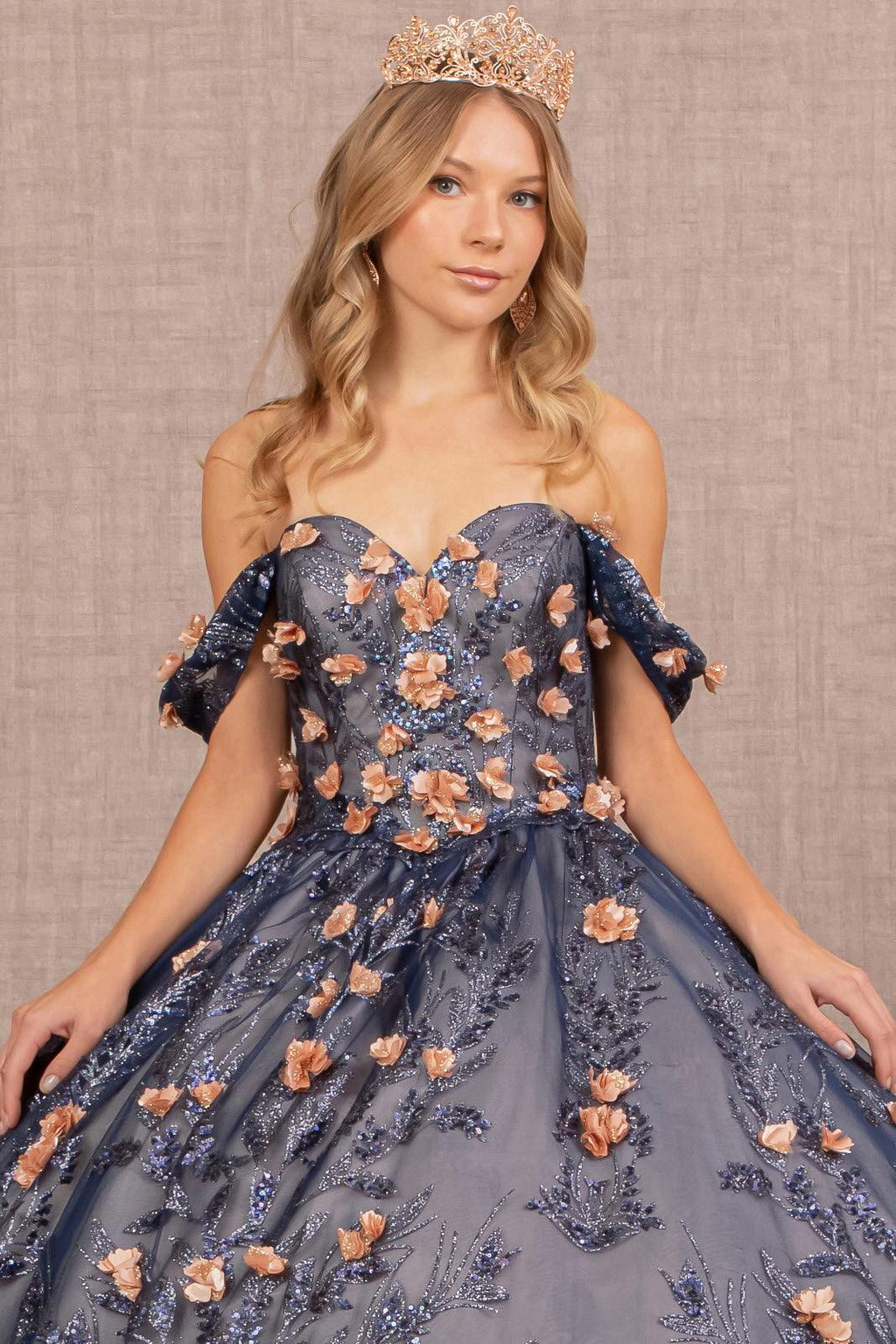 Quinceanera Long Dress Glitter Ball Gown