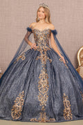 Long Ball Gown Feather Sequin Quinceanera Dress