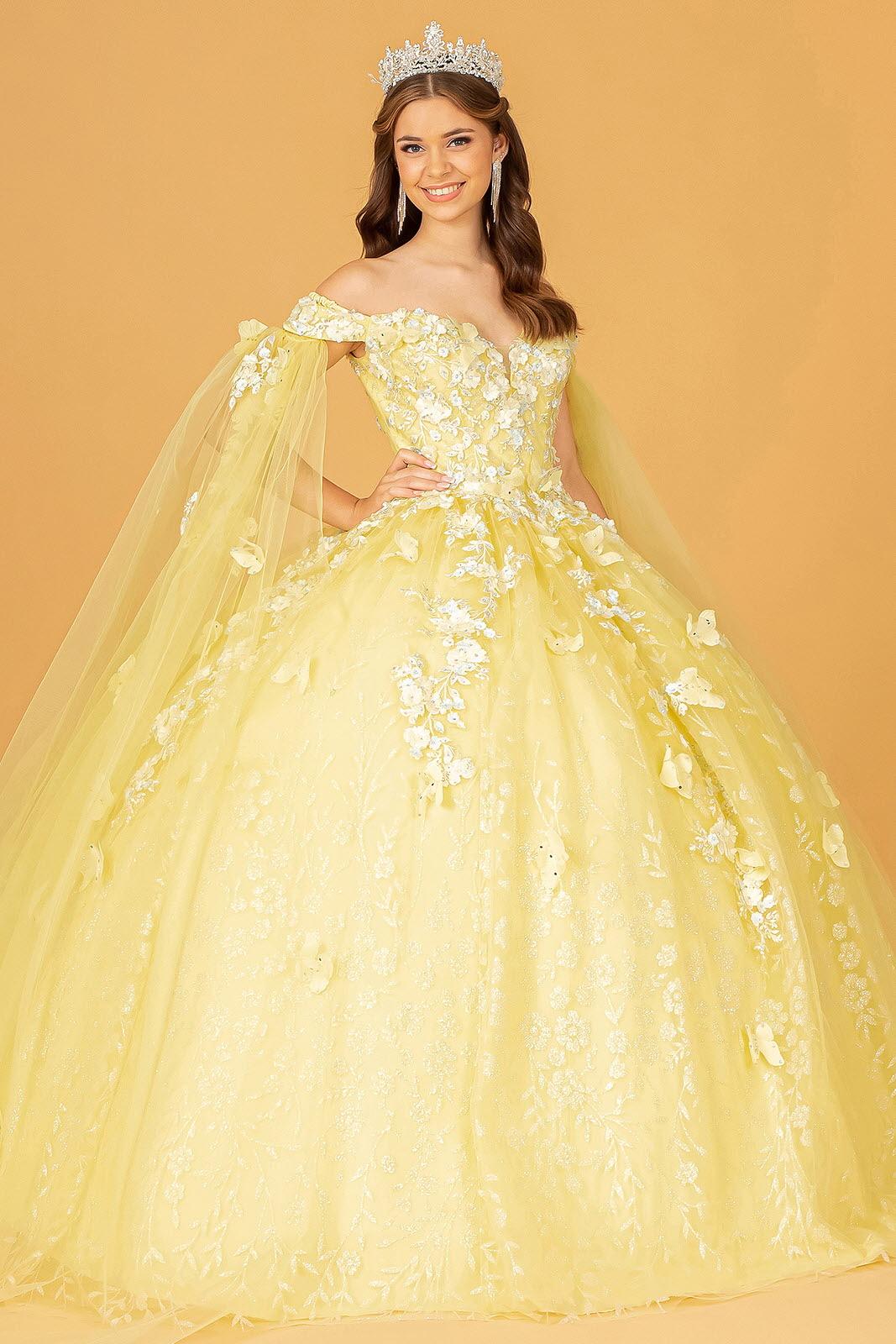 Long Ball Gown Glitter Quinceanera Dress