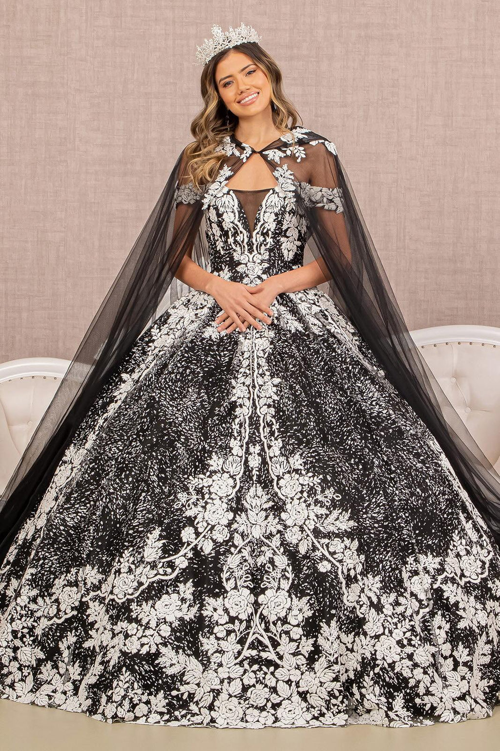 Long Quinceanera Dress Glitter Ball Gown