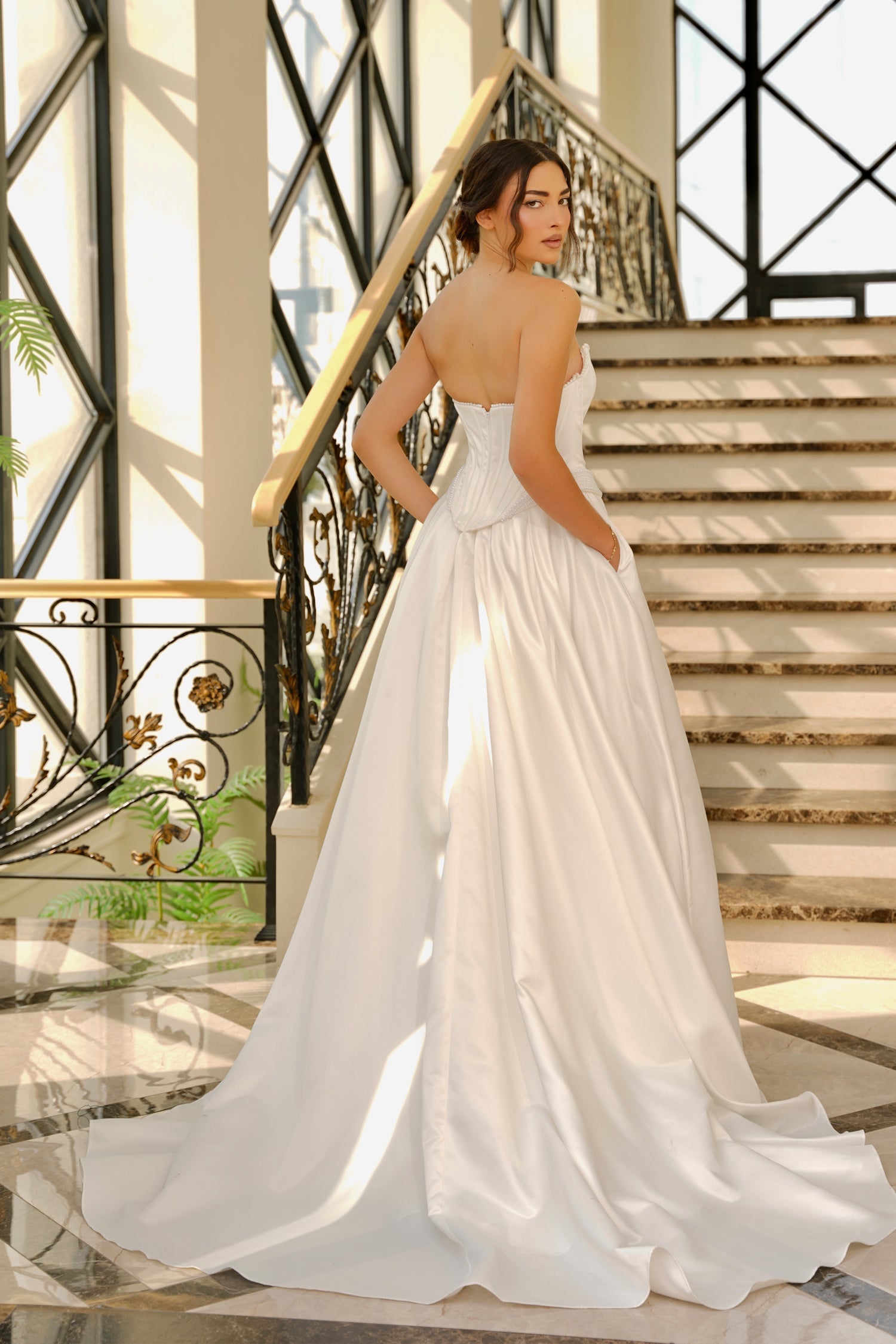 Long Bridal A Line Wedding Dress Tina Holly TK803