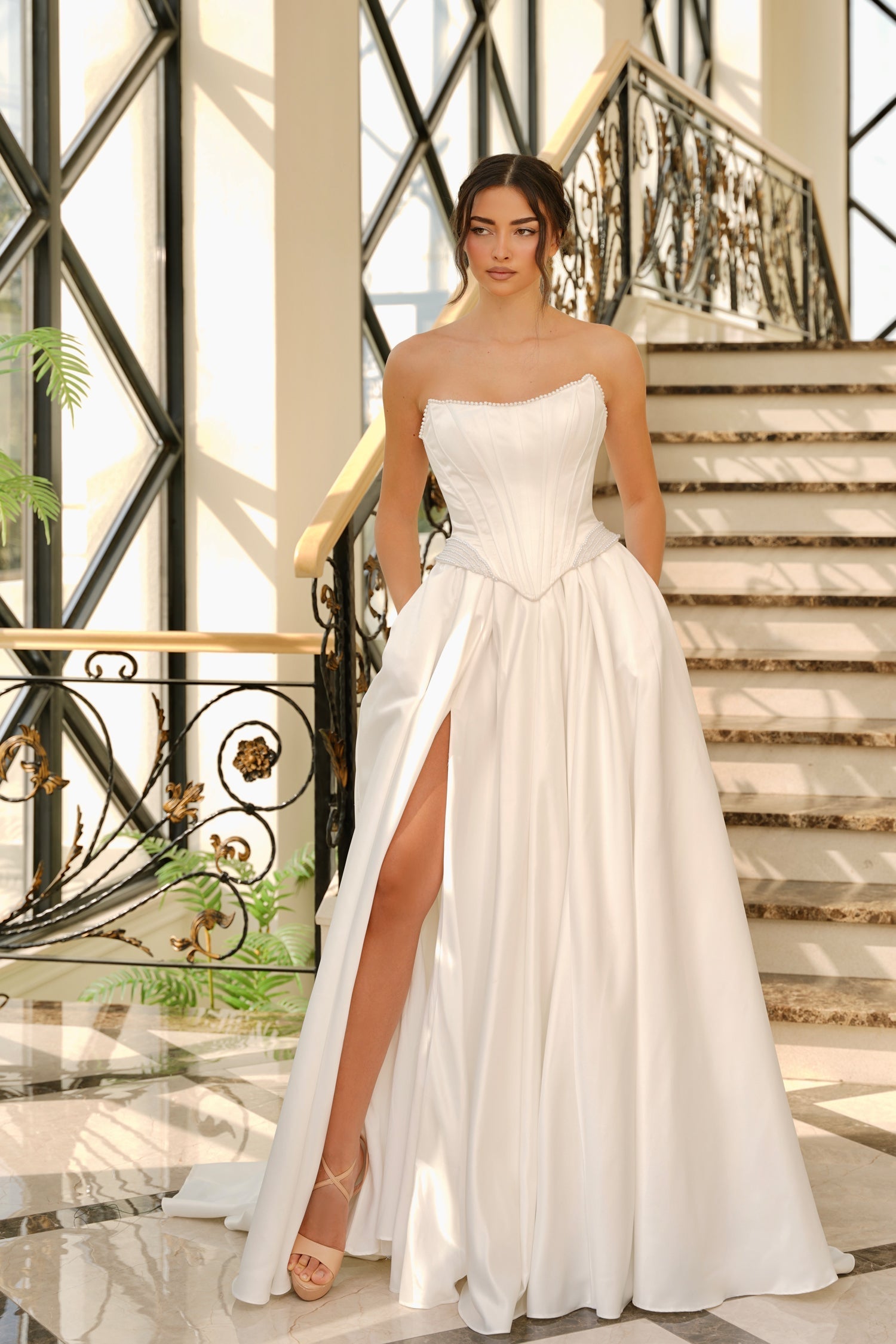 Long Bridal A Line Wedding Dress Tina Holly TK803