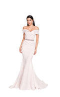 Terani Couture 1812M6657 Long Off The Shoulder Evening Gown