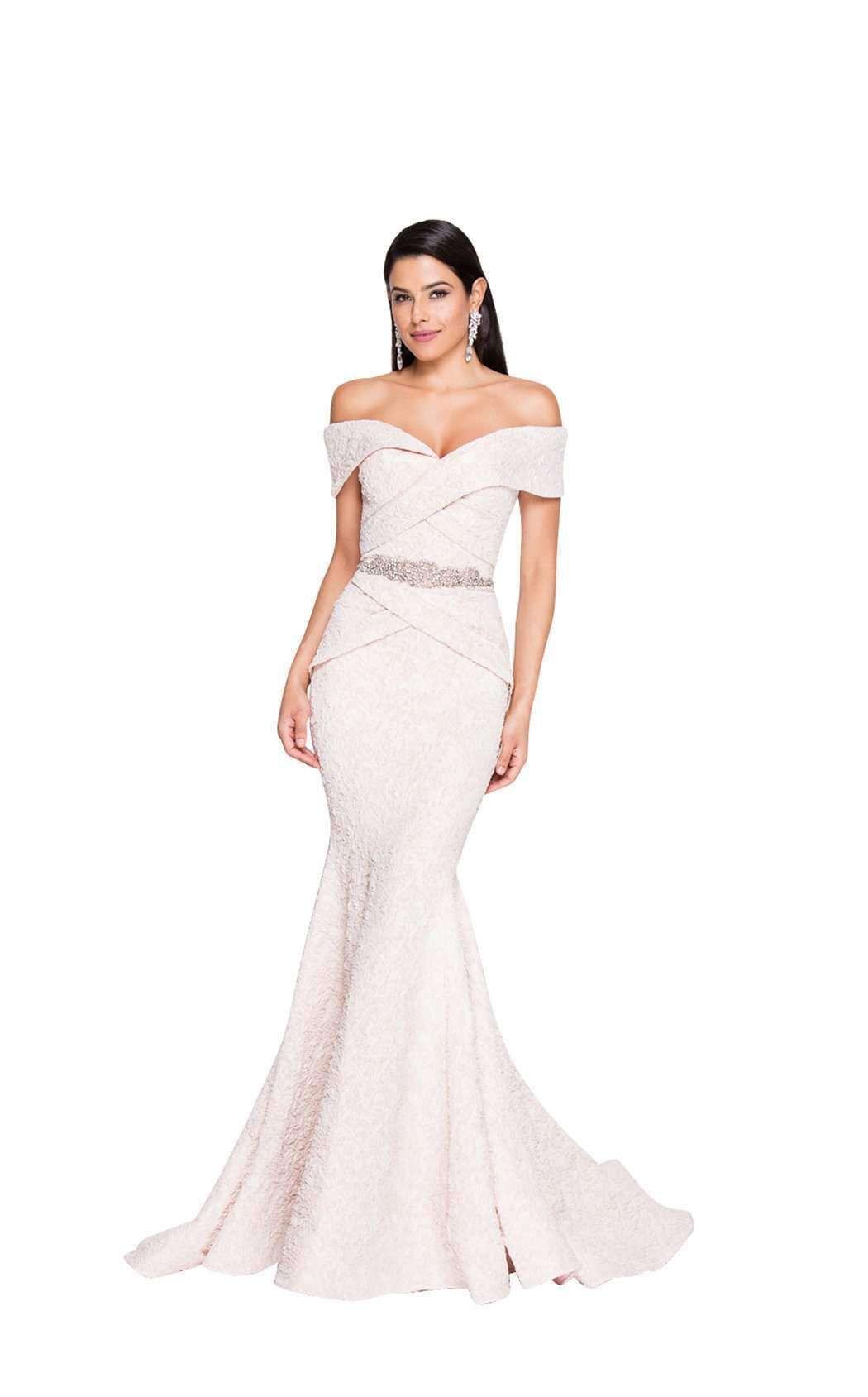 Terani Couture 1812M6657 Long Off The Shoulder Evening Gown