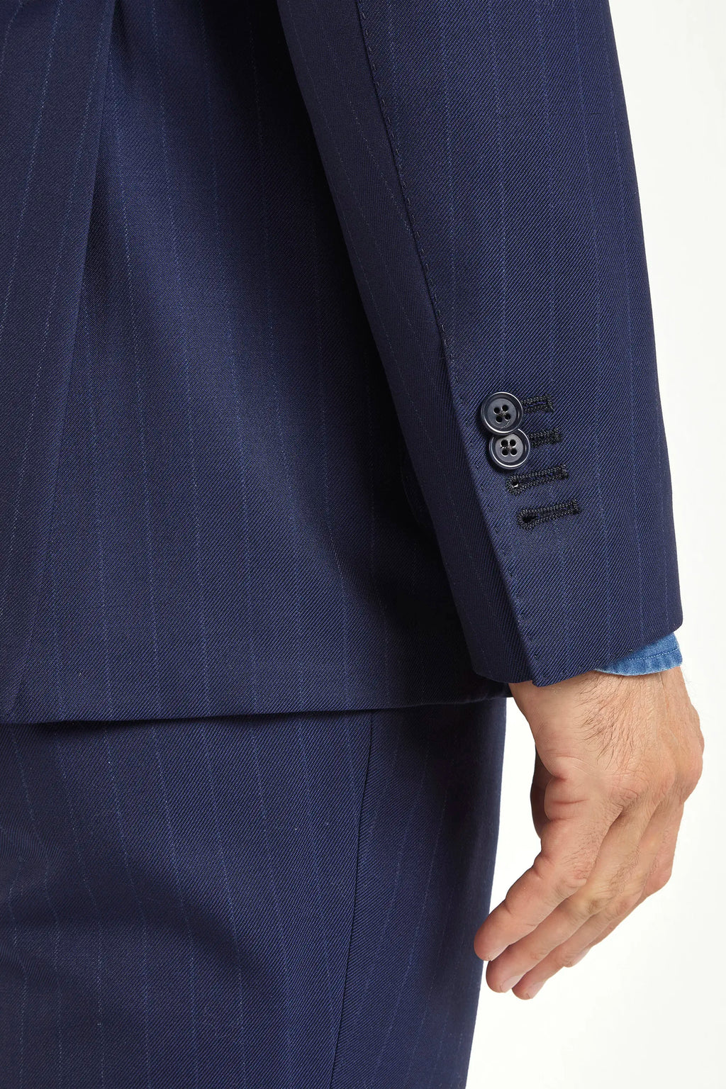 Blue striped double breasted suit - Made in Italy