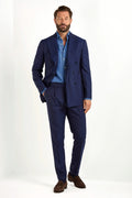 Blue striped double breasted suit - Made in Italy