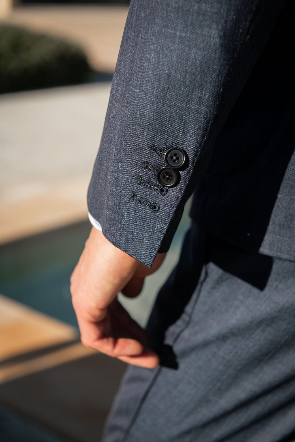 Denim double breasted suit - Made in Italy