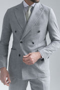 Grey wool and cashmere double breasted suit - Made in Italy