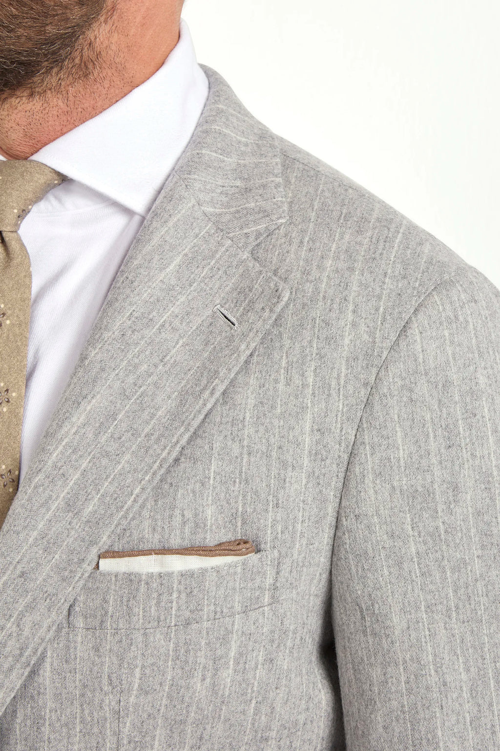 Light grey striped suit - Made in Italy