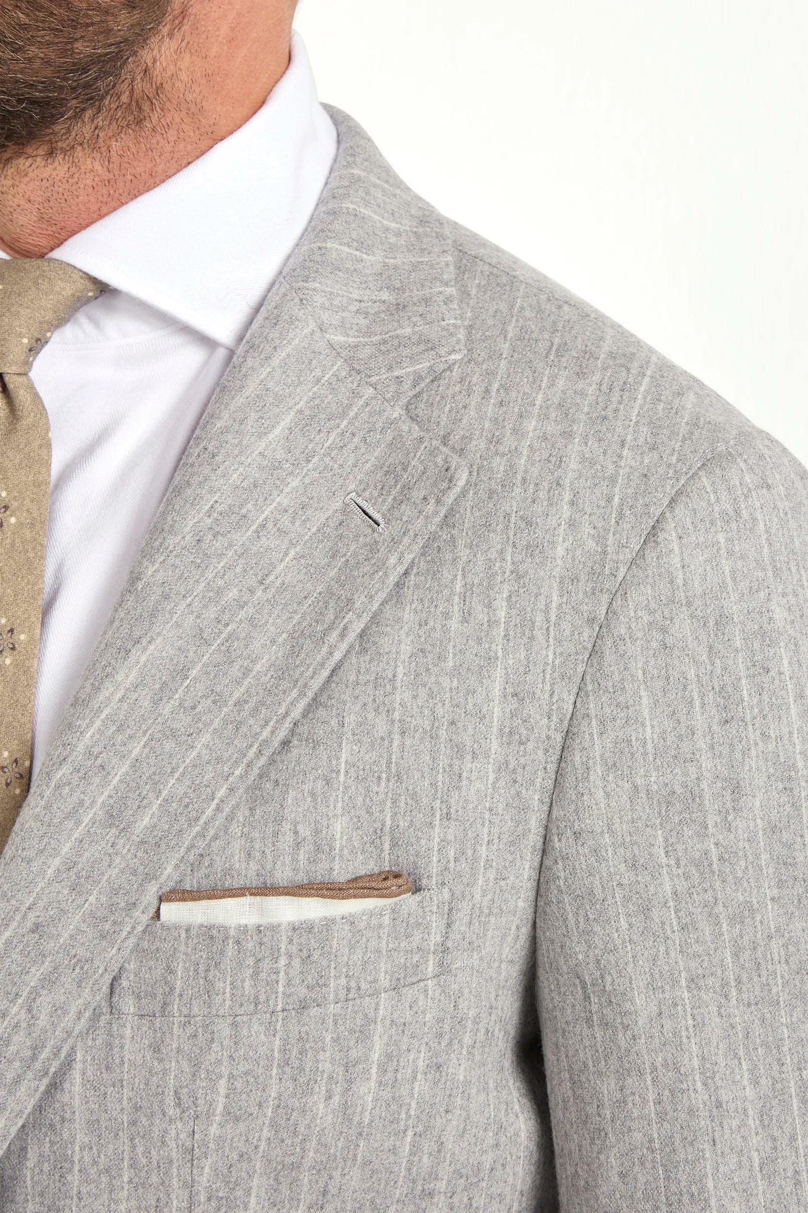 Light grey striped suit - Made in Italy