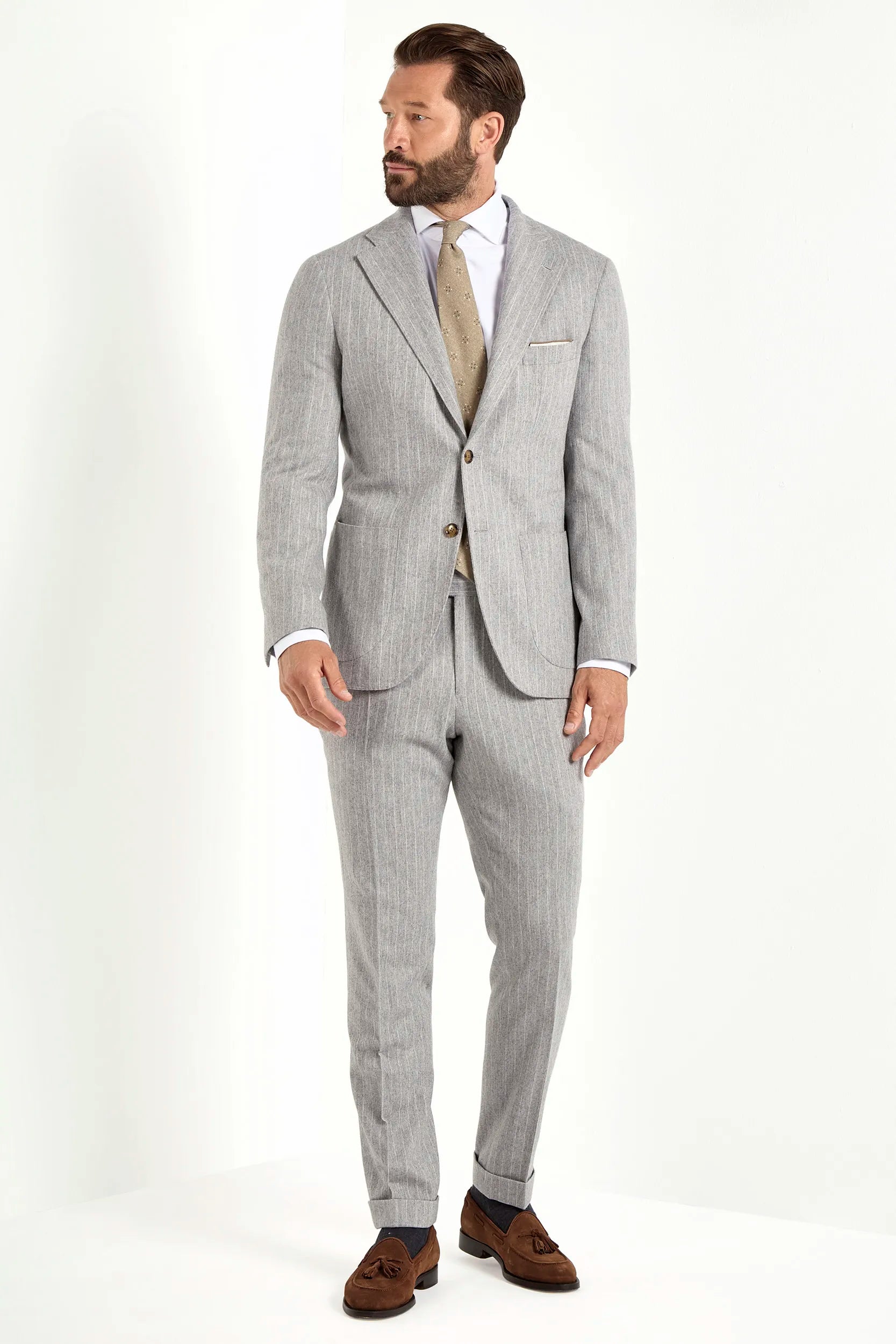 Light grey striped suit - Made in Italy