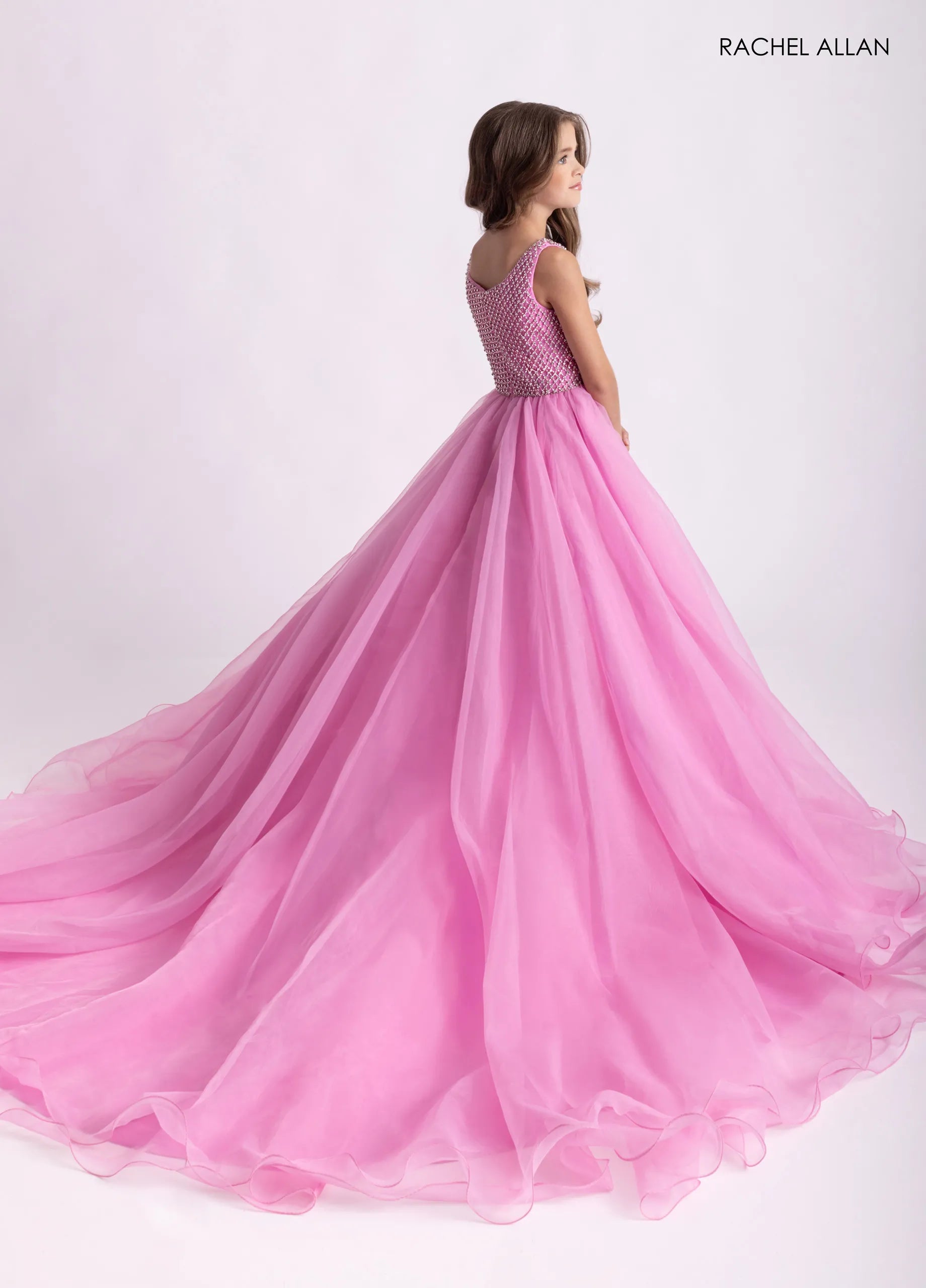 Jewel Neck Ballgown Organza Flower Girl Dress by Rachel Allan 10312