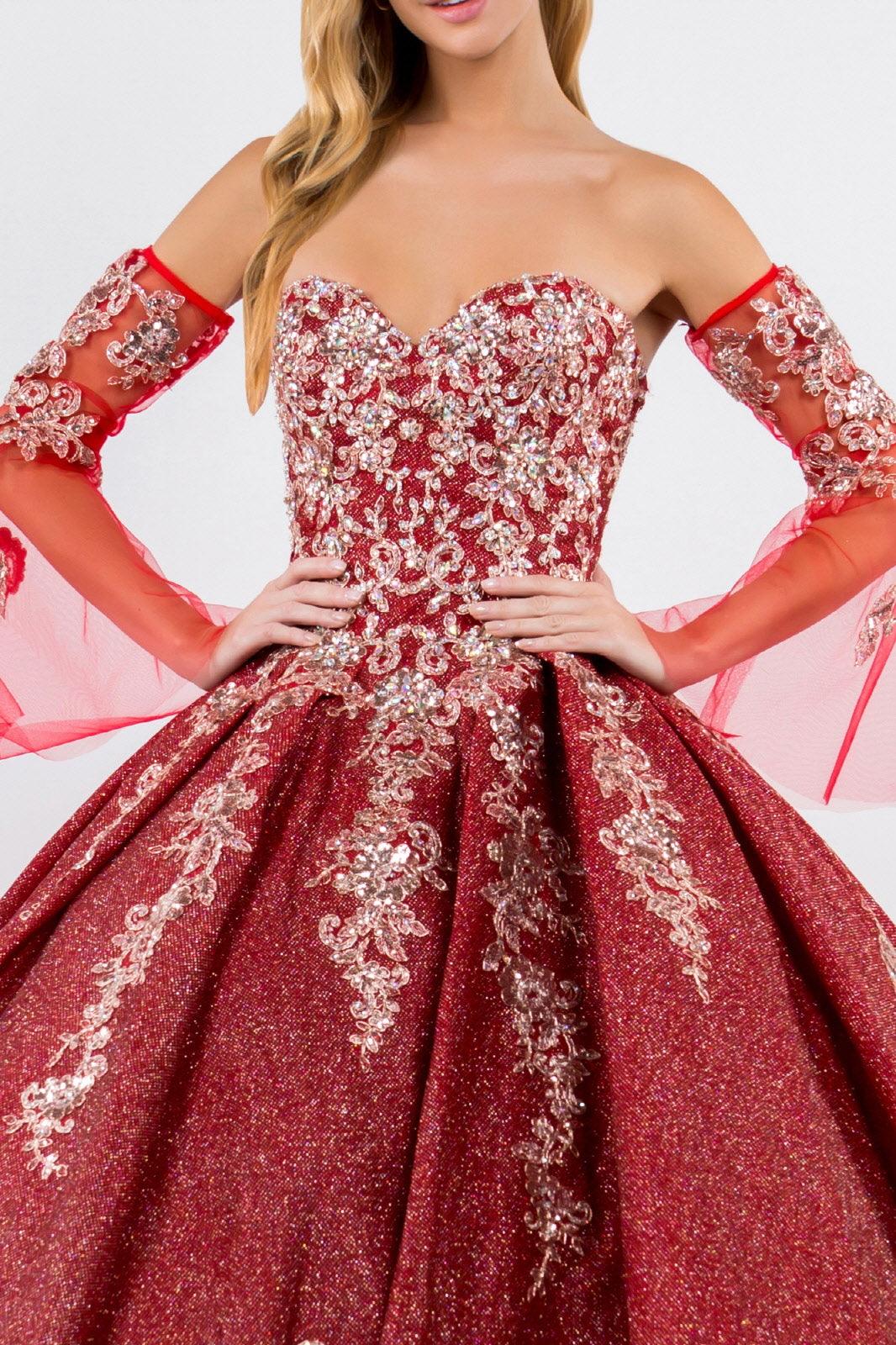 Long Ball Gown Strapless Quinceanera Dress