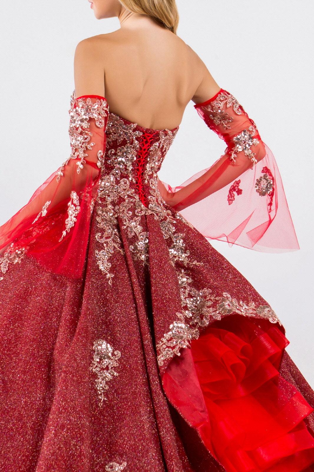 Long Ball Gown Strapless Quinceanera Dress