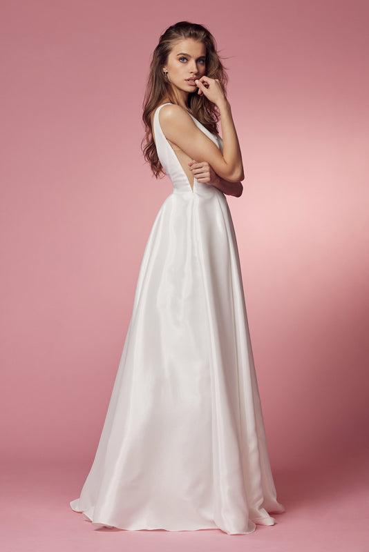 Long Formal Sleeveless Wedding Dress