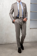 Taupe suit in wool and cashmere - Made in Italy