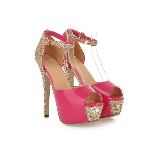 Wedding Glitter High Heels Platform Bridal Shoes